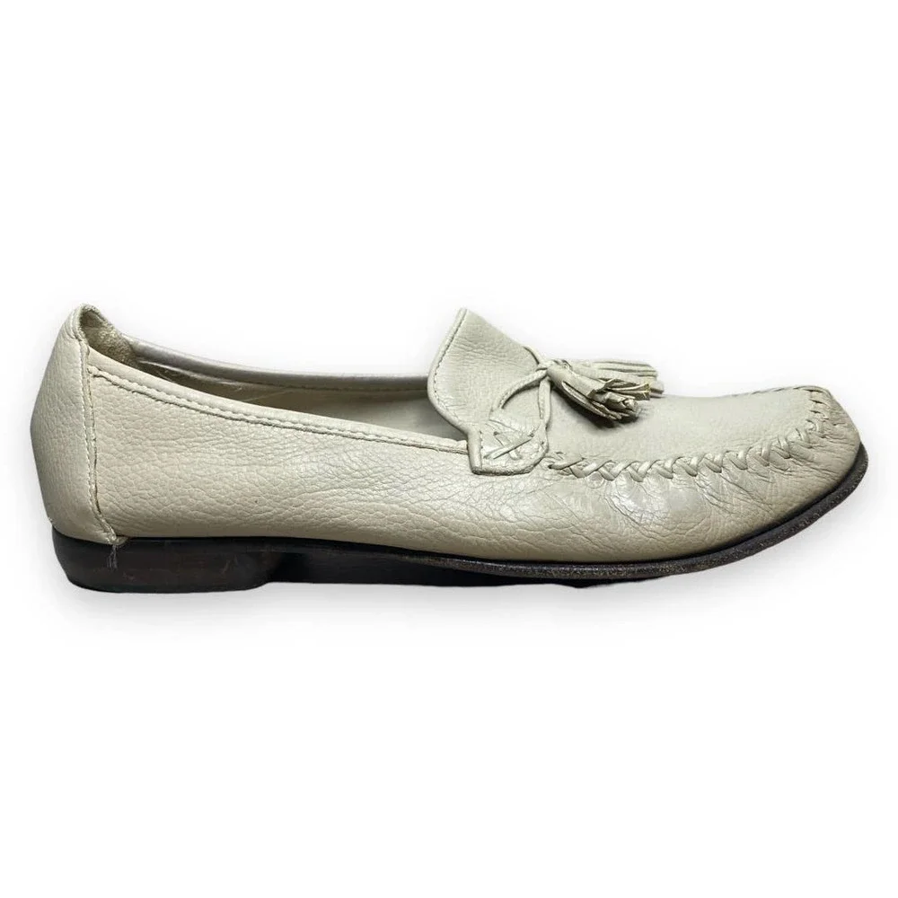 Cole Haan Light Grey Tassle Penny Loafers B597 Size 7.5